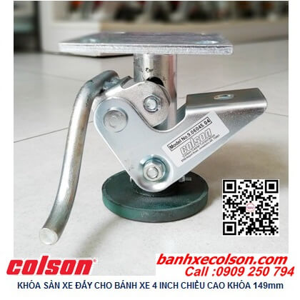 Hình thực tế khóa sàn cho xe đẩy hàng Colson Mỹ có chiều cao khóa 149mm 6045x4 banhxecolson.com